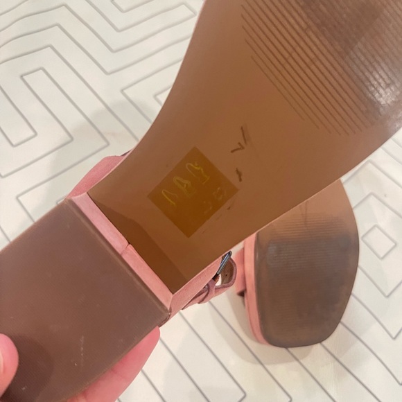 Madewell Pink Leather Block Sandals - Picture 10 of 14